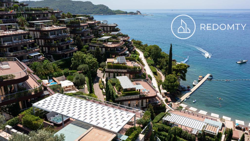 Luxusný strešný byt s terasami, s výhľadom na more, Dukley Gardens, Budva, Čierna Hora