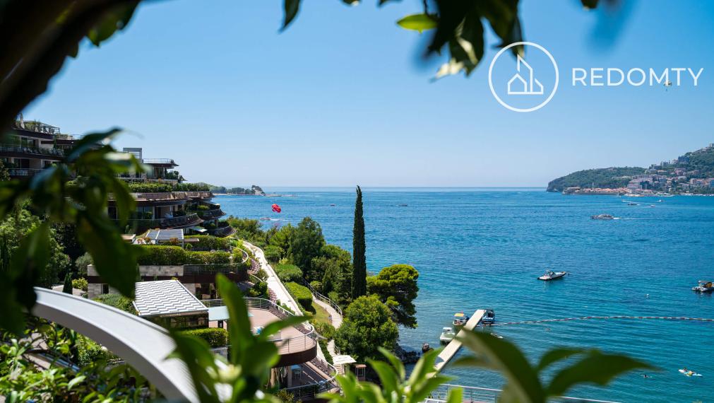 Luxusný strešný byt s terasami, s výhľadom na more, Dukley Gardens, Budva, Čierna Hora