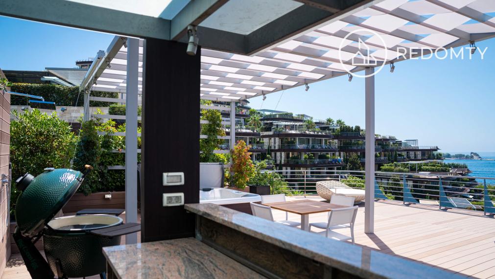 Luxusný strešný byt s terasami, s výhľadom na more, Dukley Gardens, Budva, Čierna Hora