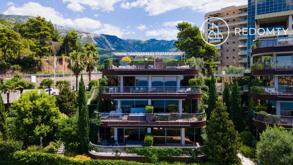 Luxusný strešný byt s terasami, s výhľadom na more, Dukley Gardens, Budva, Čierna Hora