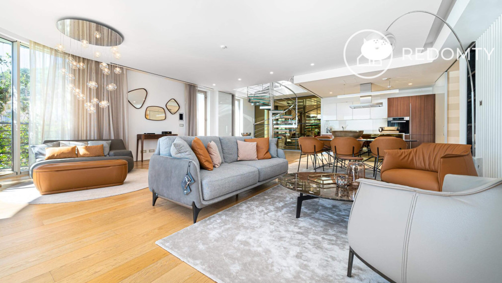 Luxusný strešný byt s terasami, s výhľadom na more, Dukley Gardens, Budva, Čierna Hora